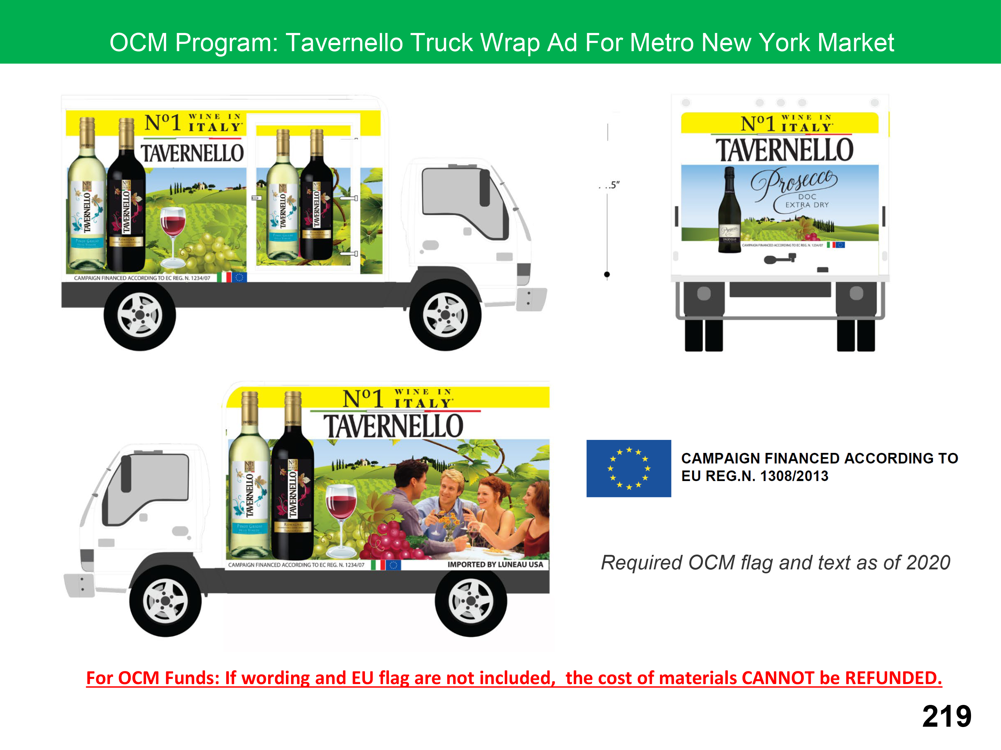 Tavernello Truck Wrap Ad - OCM Promotional Material
